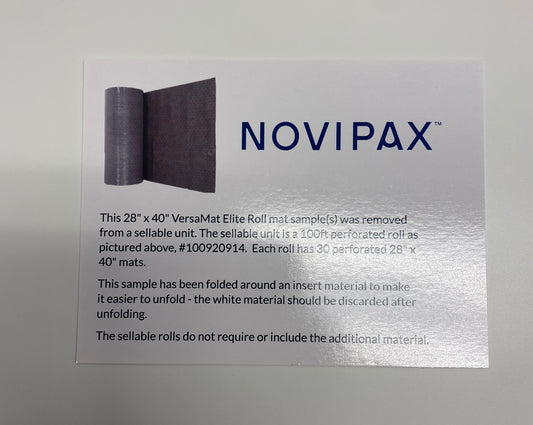 Novipax info card A (“this is a sample” card)